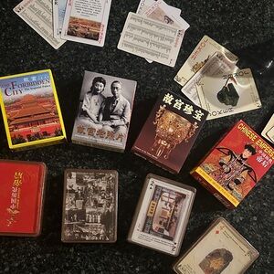 4 sets Chinese Playing Cards souvenir forbidden city empress old photos